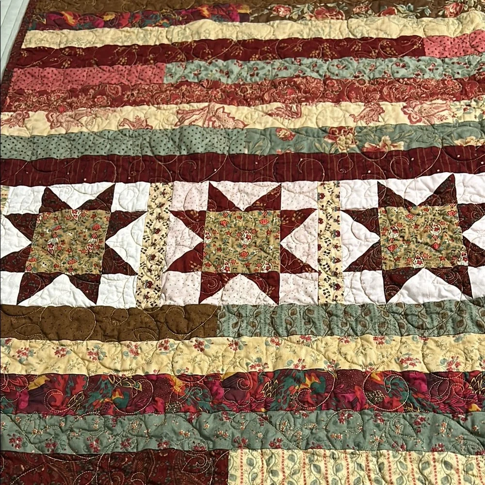 Patchwork Quilt with Star Pattern - Multicolor - Picture 6 of 11